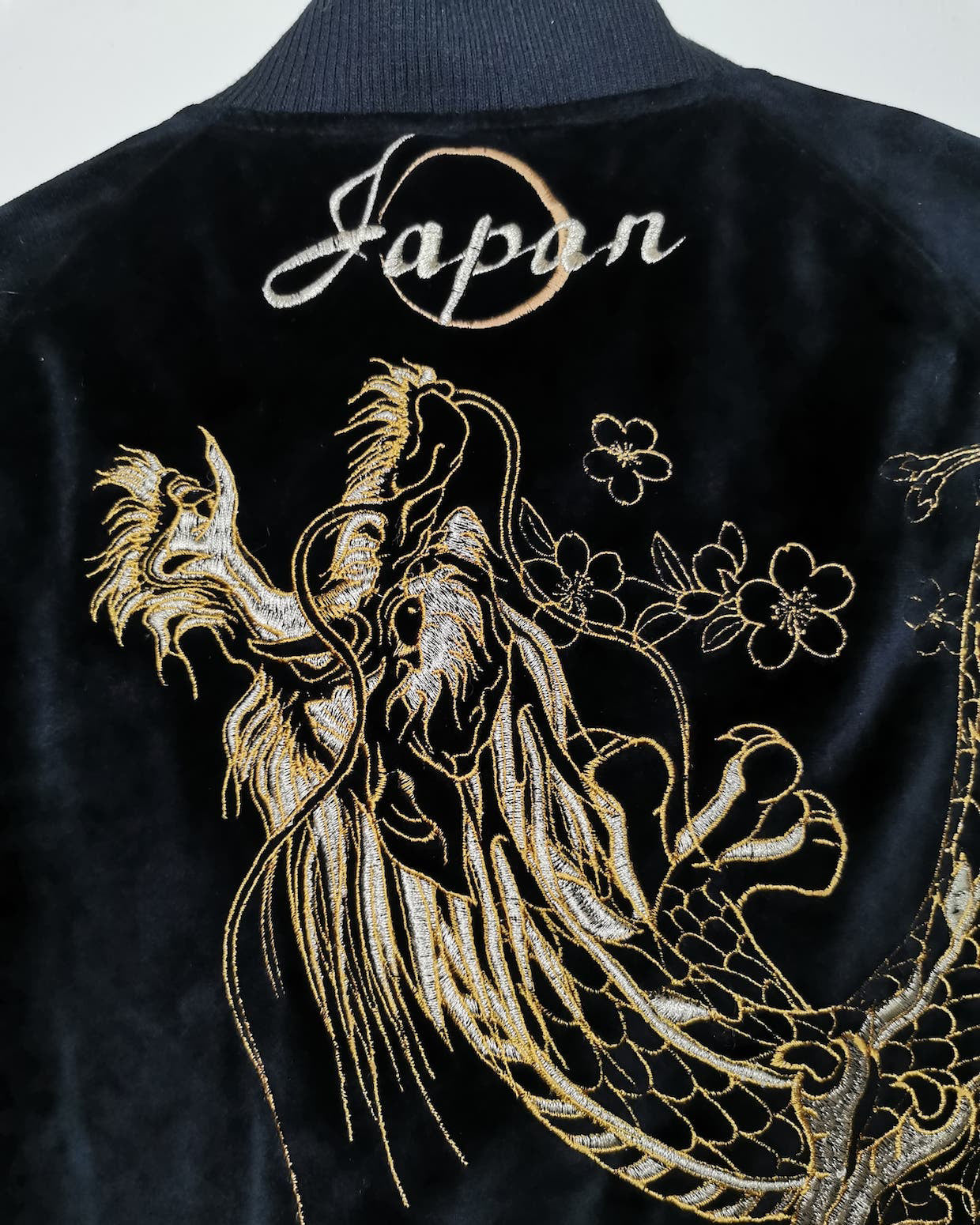 Bomber Jacket Dragon and Koi  Premium Vintage / Single XL L