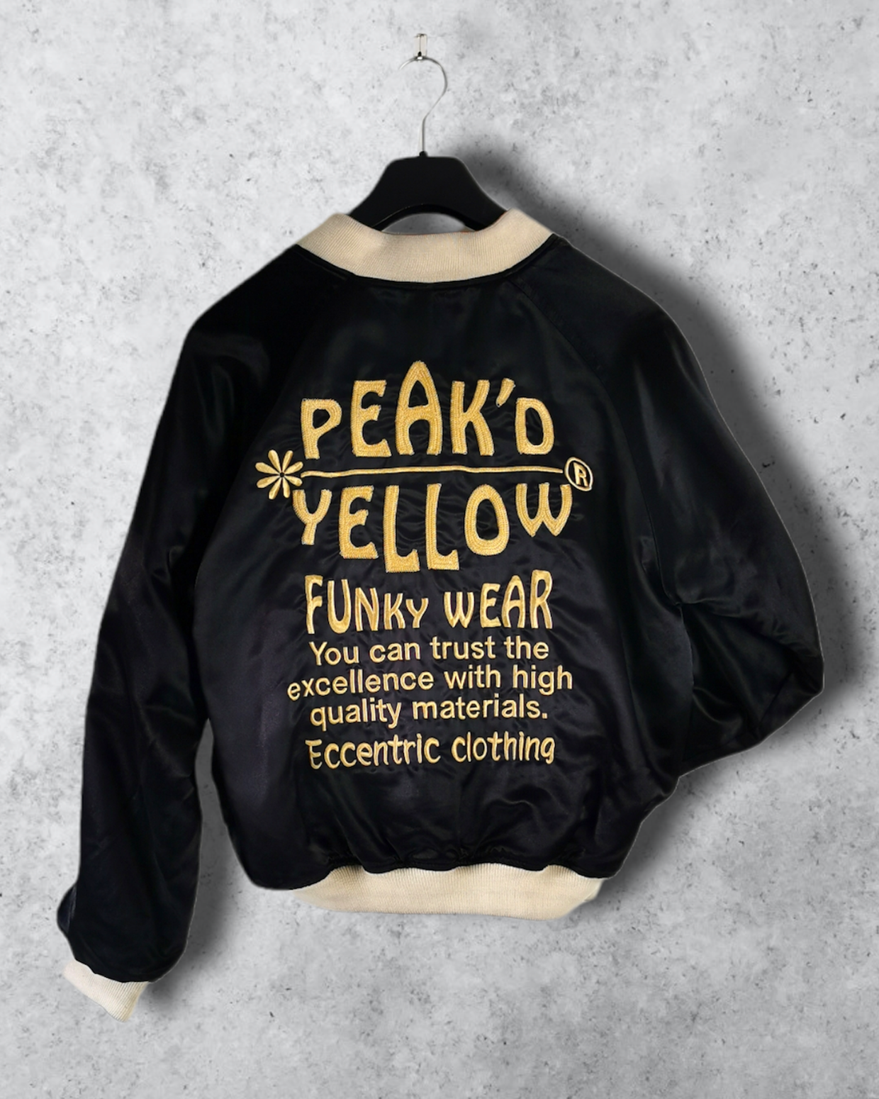 [PEAK'D YELLOW - Enjoy This Moment]  Bomber jacket Vintage / Reversable