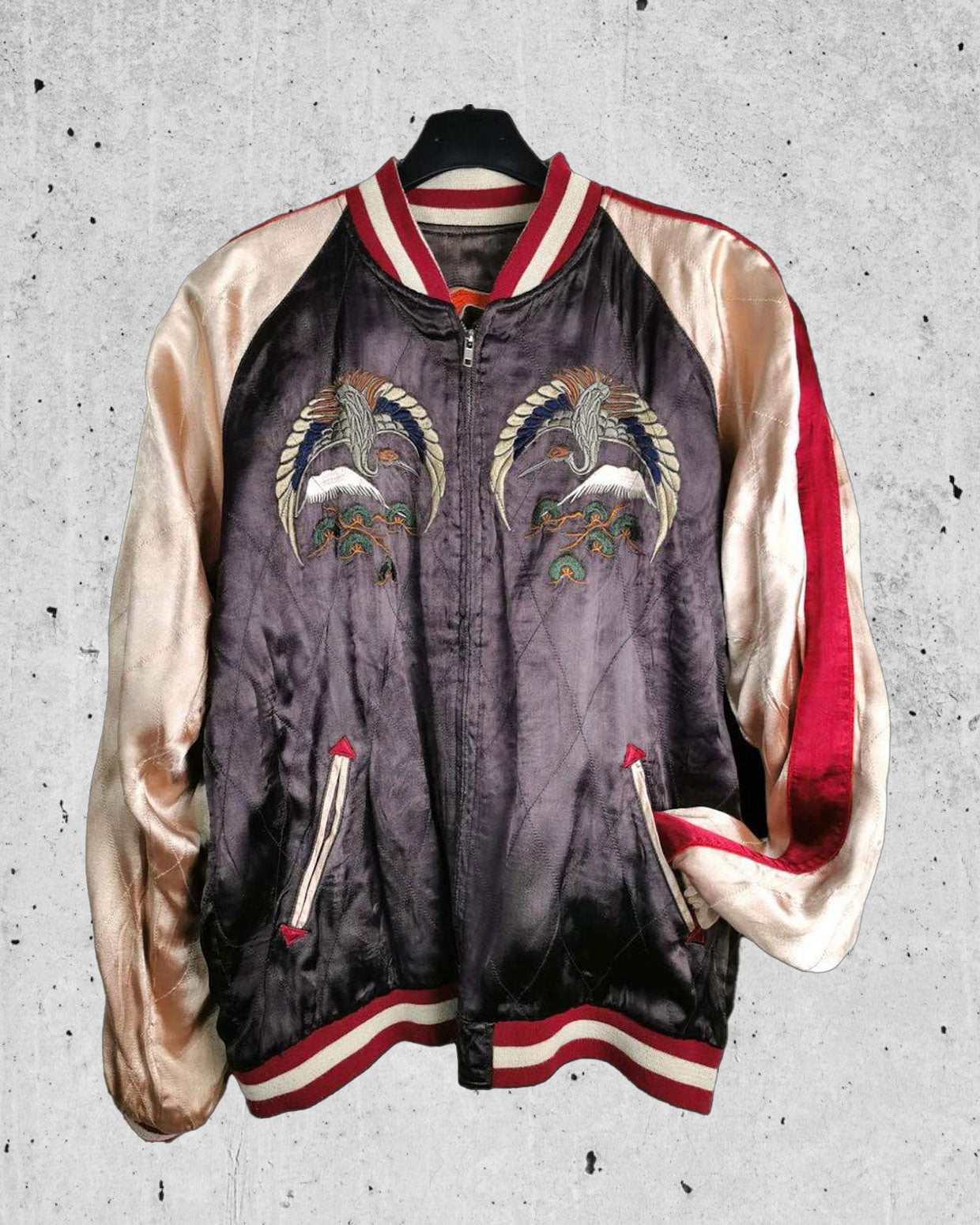 [HEALTH AND PROSPERITY]  Bomber jacket Vintage / Reversable
