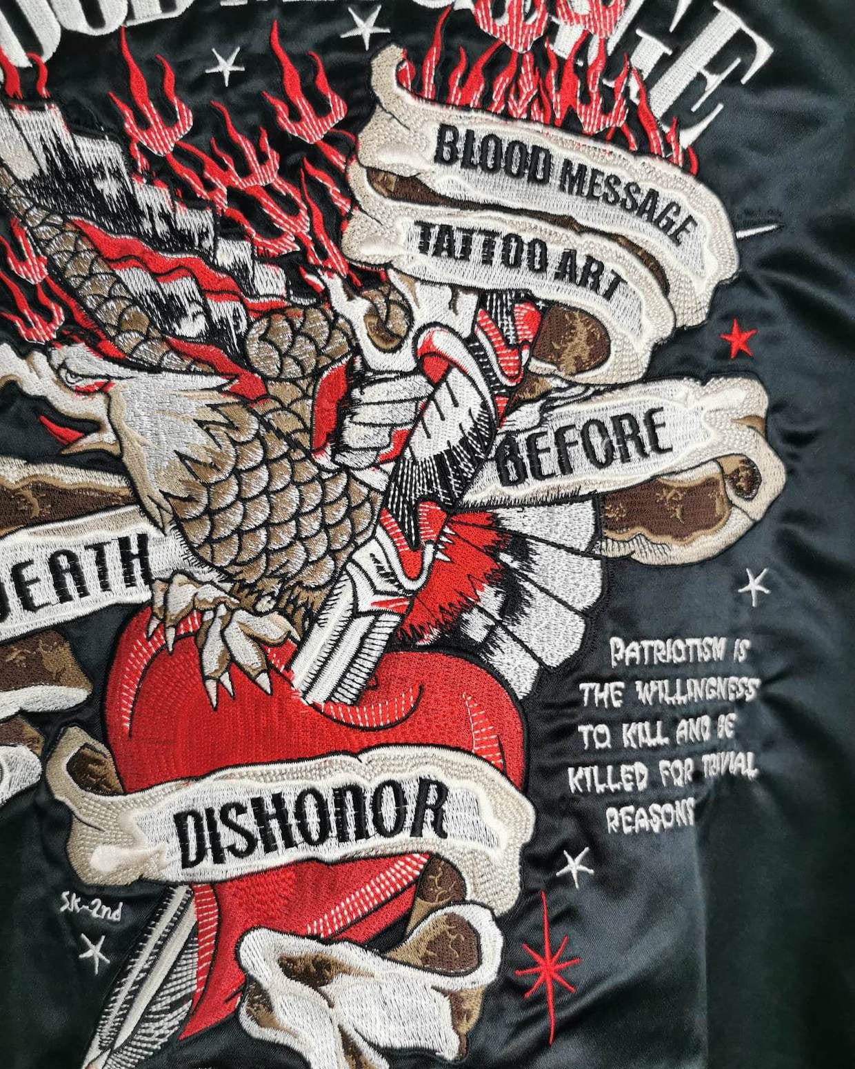 [BLOOD MESSAGE] Vintage Bomber jacket / Reversable