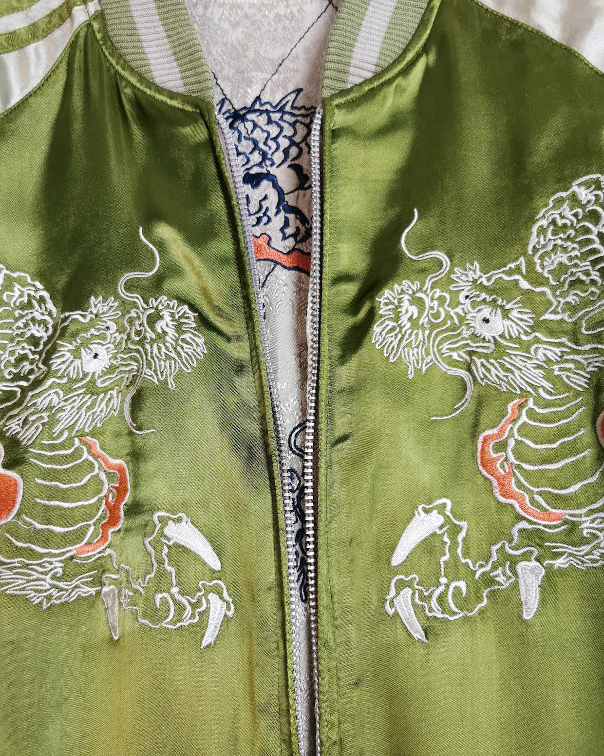 [GREEN DRAGON]   Bomber jacket Vintage / Reversable