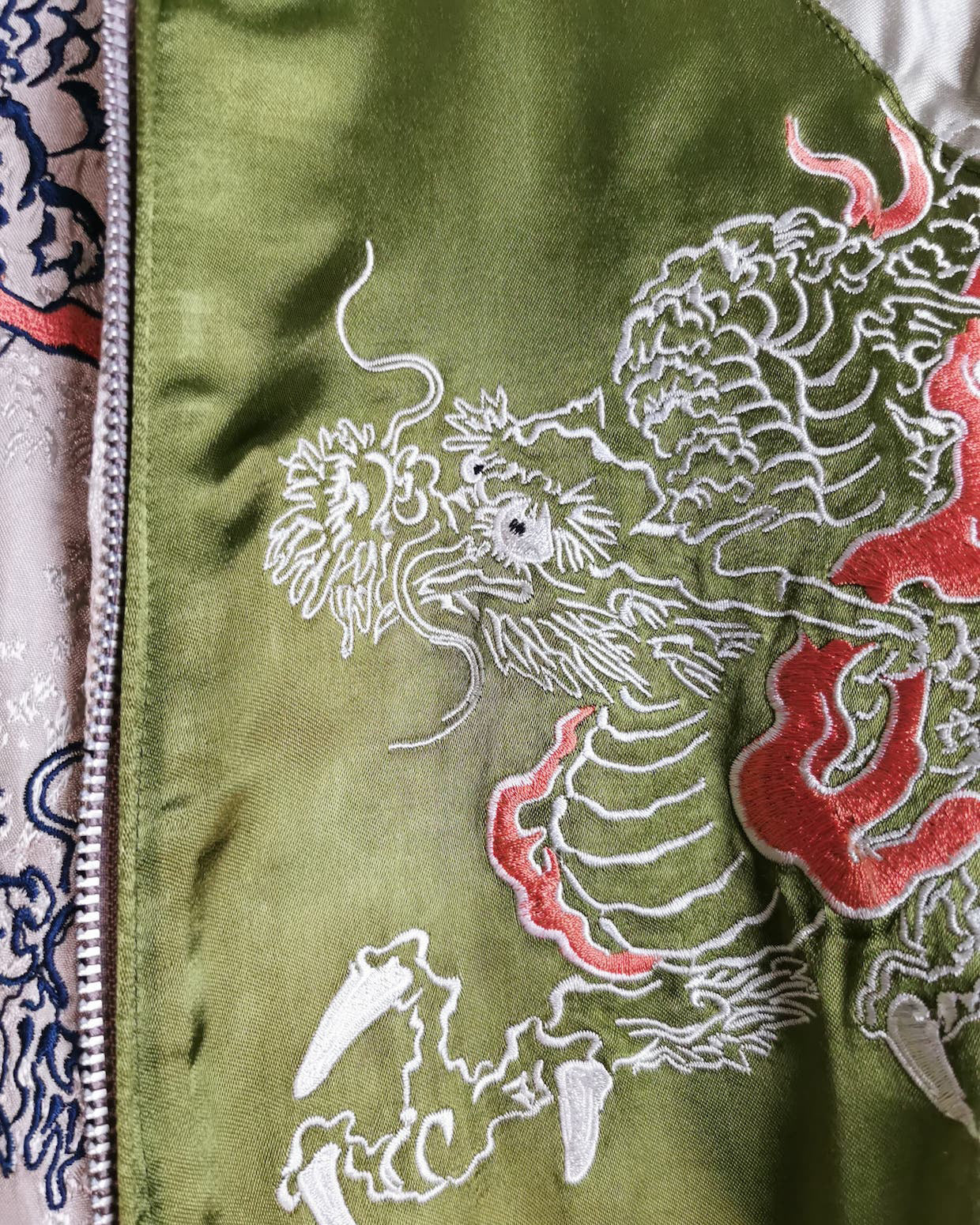 [GREEN DRAGON]   Bomber jacket Vintage / Reversable