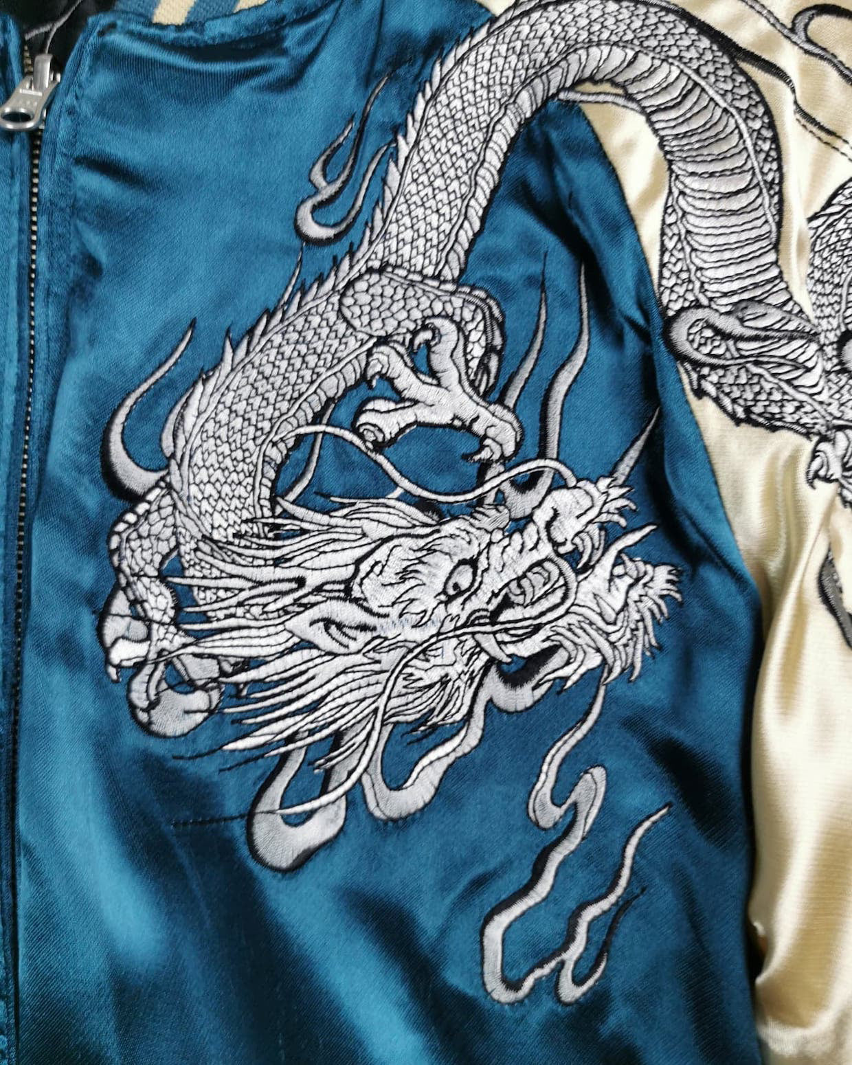 [OWL Moon x Double Dragon]  Bomber jacket Vintage / Reversable