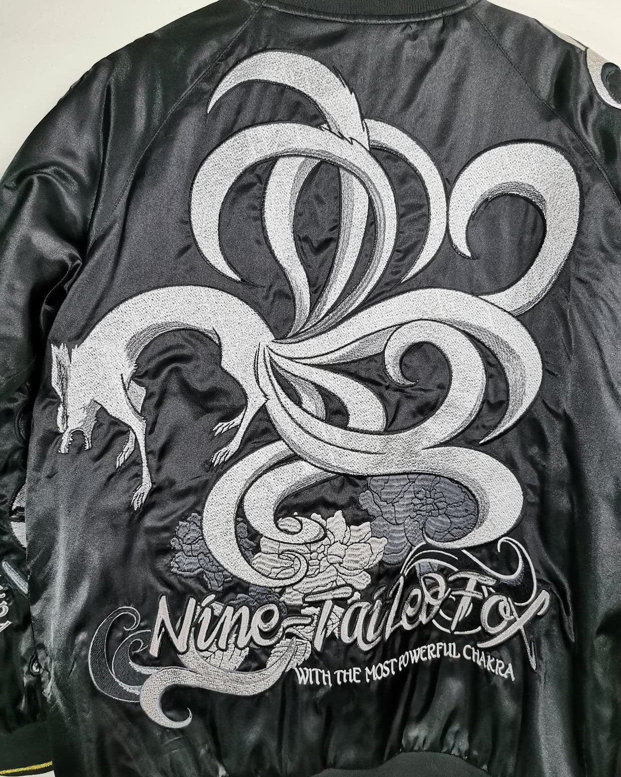 Bomber jacket [NARUTO NINE TAIL FOX x Wind of God and Thunder of God]  Vintage / Reversable