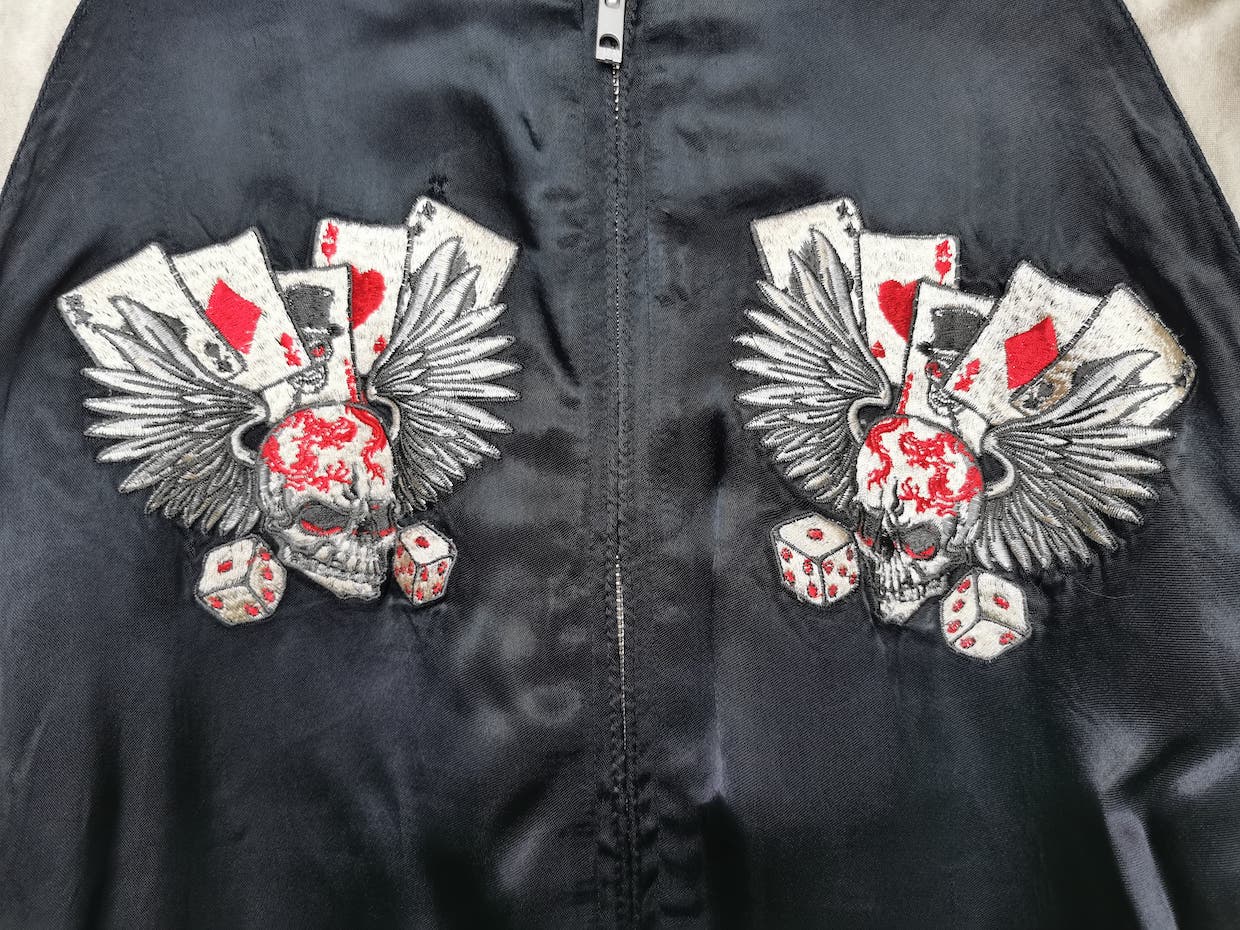 [TILL DEATH DO US PART]  Bomber jacket Vintage / Reversable